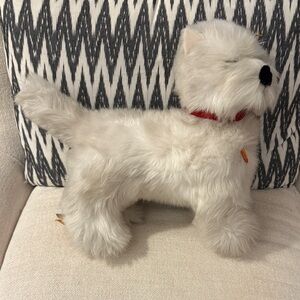 Steiff Whitey Fluffy White Stuffed Dog 10” NWT